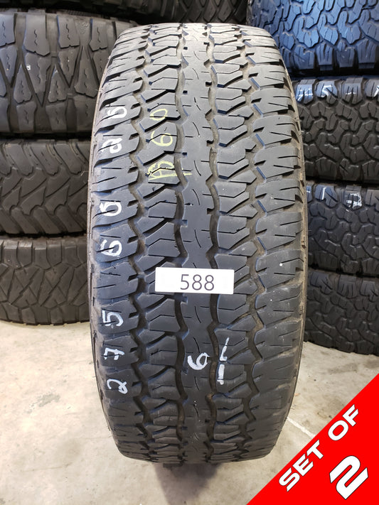 SET OF 2 275/60R20 Firestone Destination A/T 114 S SL - Used Tires