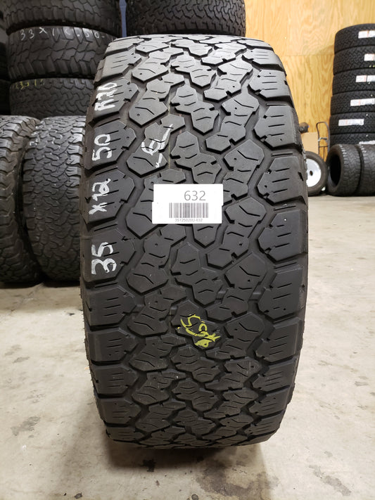 SINGLE 35X12.50R20 General Grabber A/T 121 R E - Used Tires