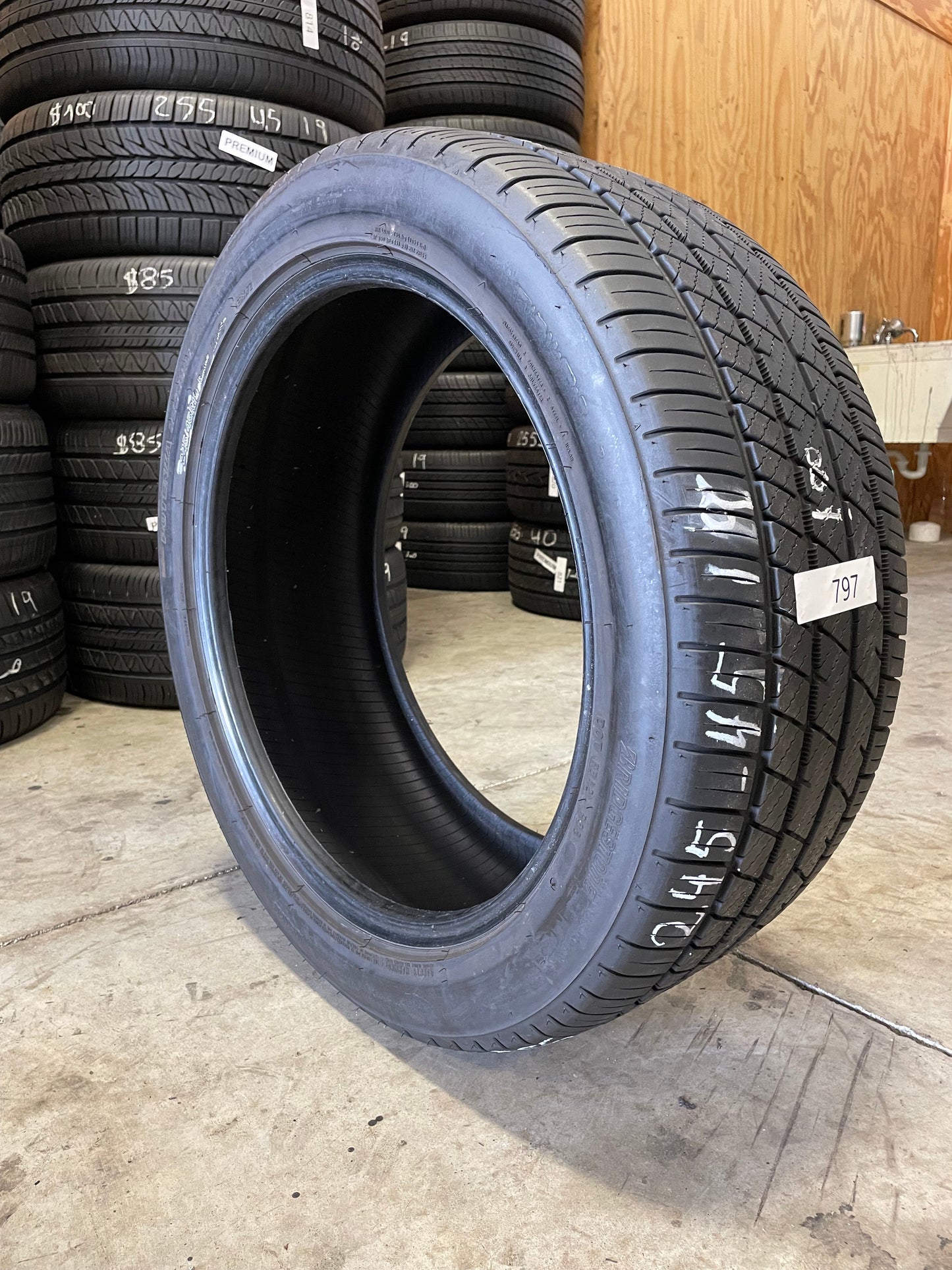 SINGLE 245/45R19 Bridgestone Potenza RE980 AS 98 W SL - Premium Used Tires