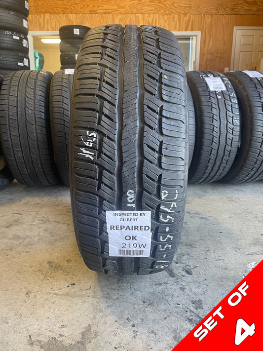 SET OF 4 245/55R18 BFGoodrich Adventage T/A Sport 103 V SL - Used Tires