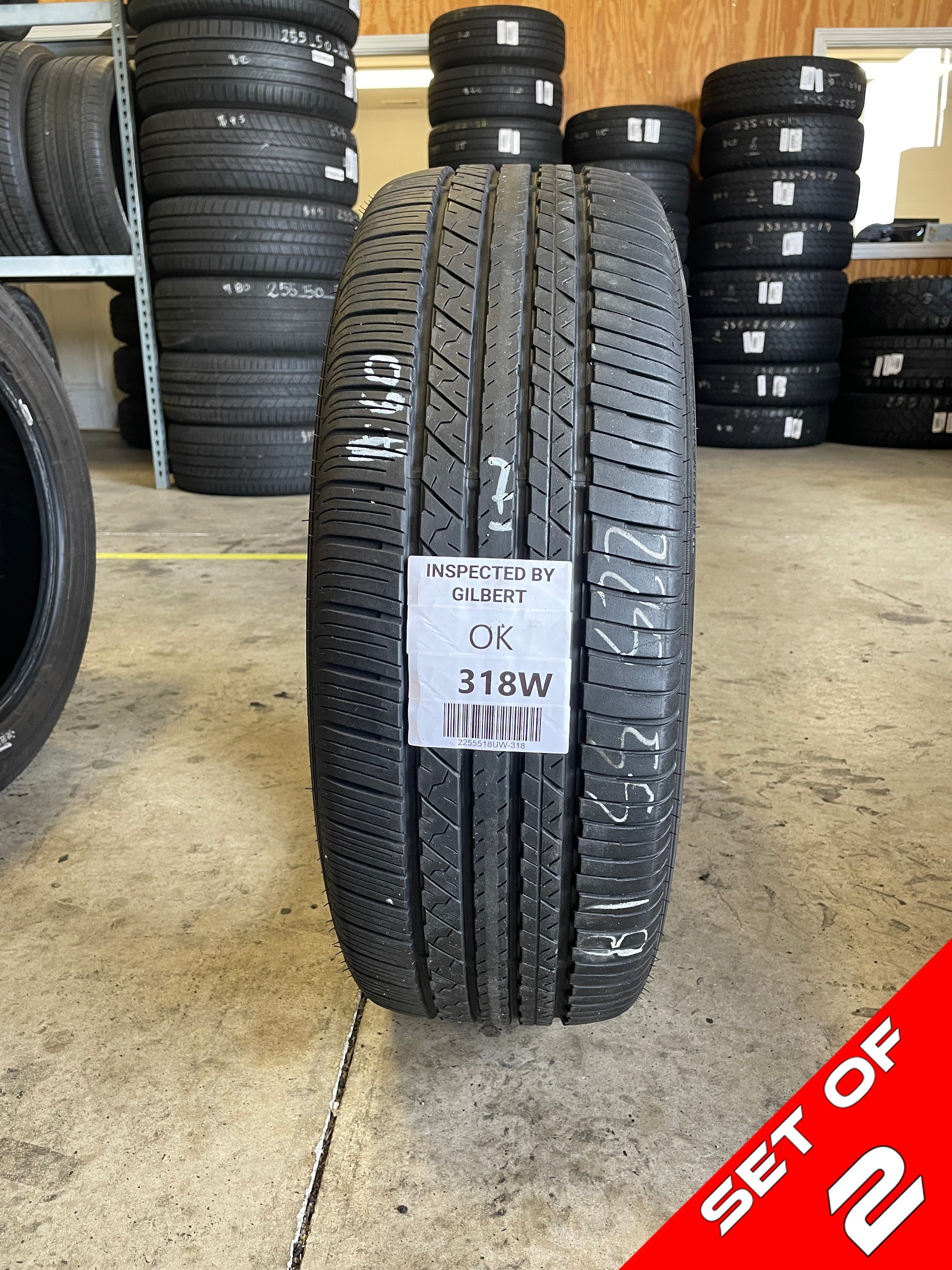 SET OF 2 225/55R18 Falken Ziex ZE001 A/S 98 H SL - Used Tires