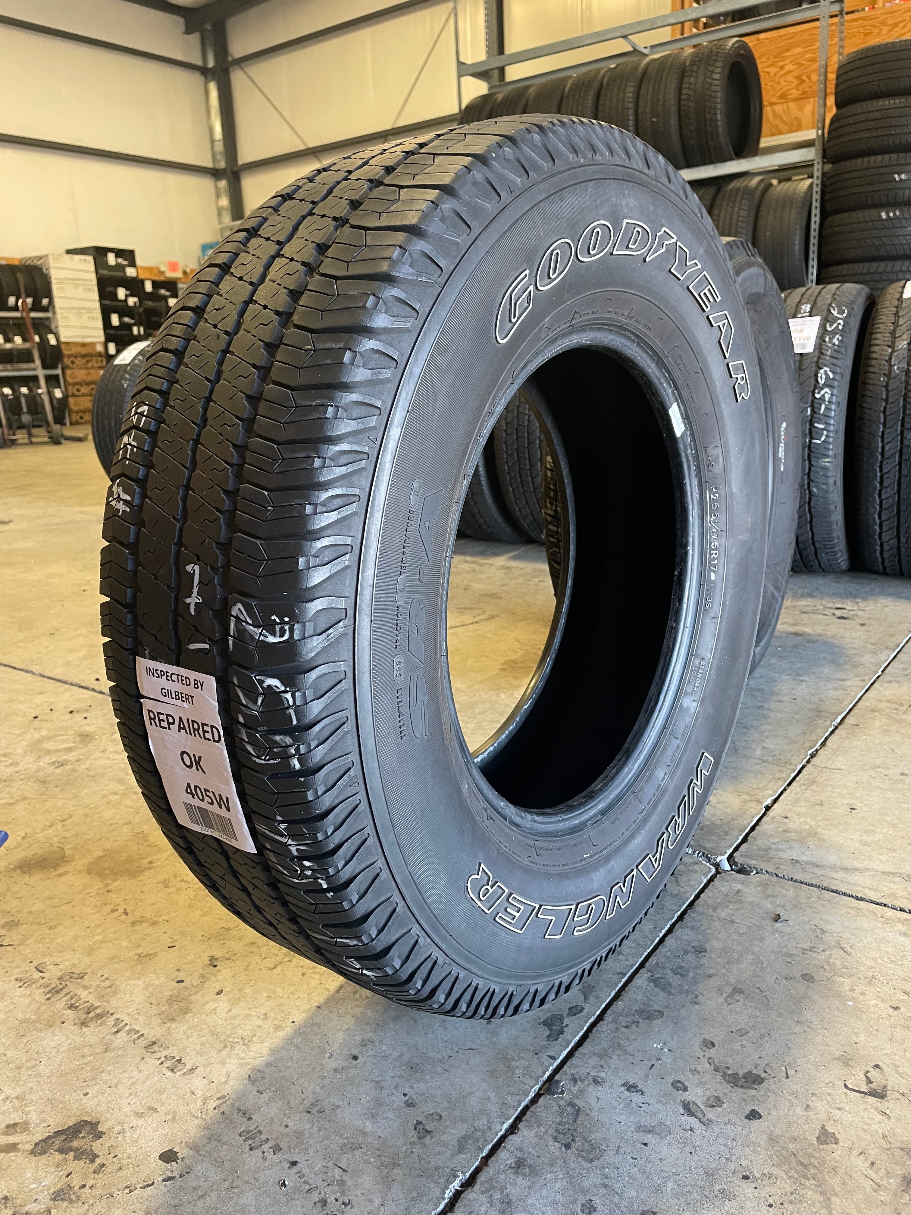 SINGLE 255/75R17 Goodyear Wrangler SR-A 113 S SL - Used Tires