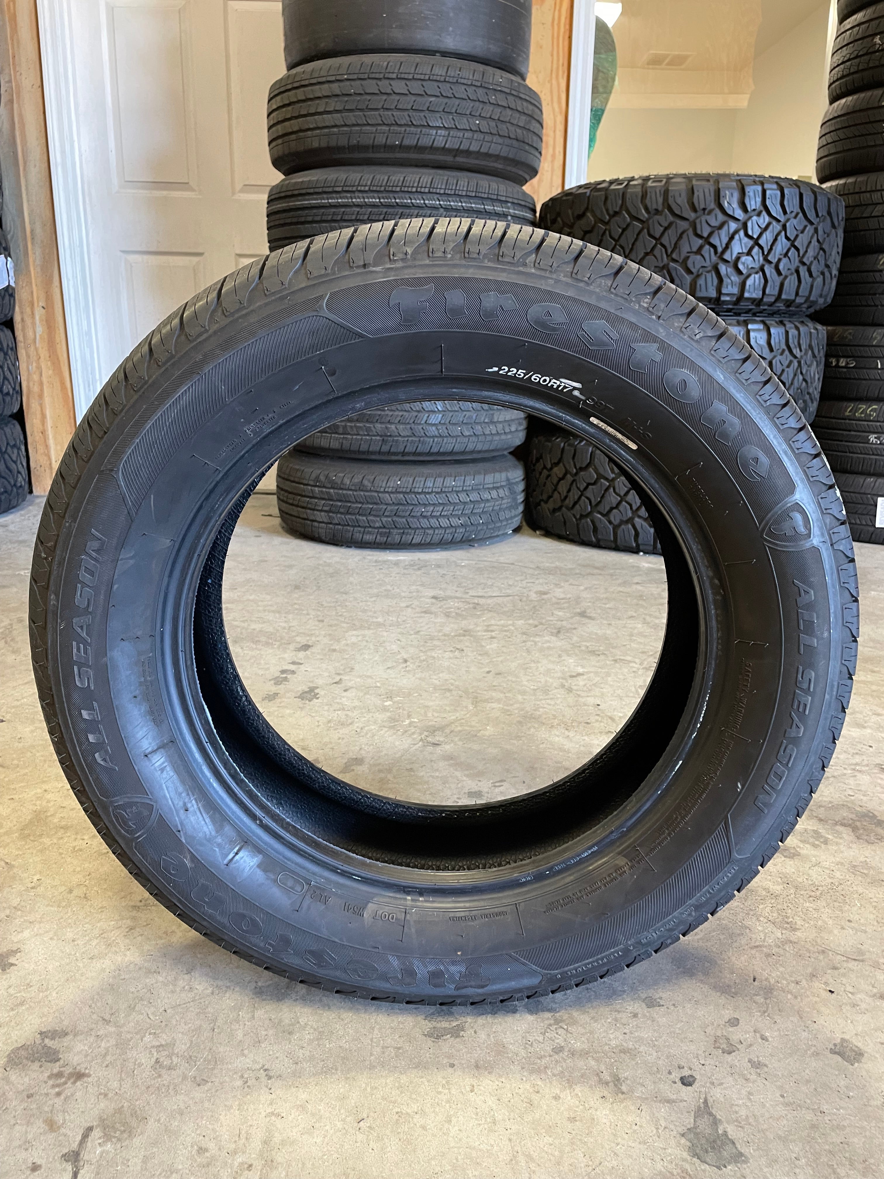 SINGLE 225/60R17 Firestone All Season 99 T SL - Premium Used Tires